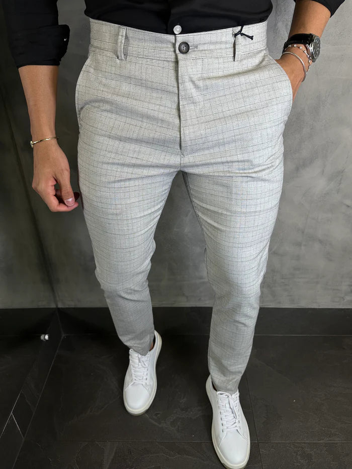 Calça Alfaiataria Xadrez Cinza